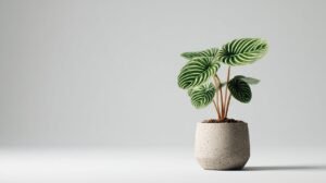 houseplant, green leaves, minimalism, white background, simple, modern, botanical, aesthetic, calming, zen, freshness, soft light, studio shot, natural, negative space, clean image, natural colors, allocated space, photorealistic